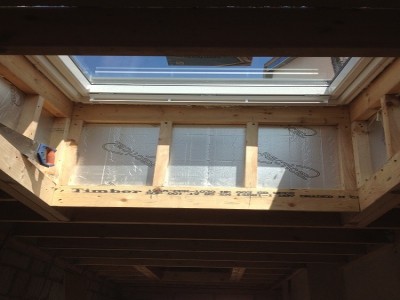 Internal view of skylight built int one roof.
