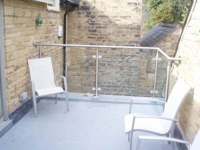 Fibreglass balcony with glass balustrade