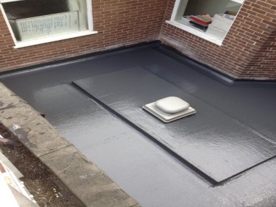 Enclosed internal flat roof area.