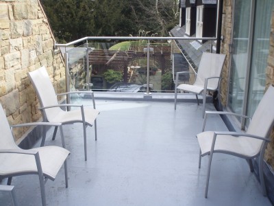 Fibreglass balcony and glass balustrade